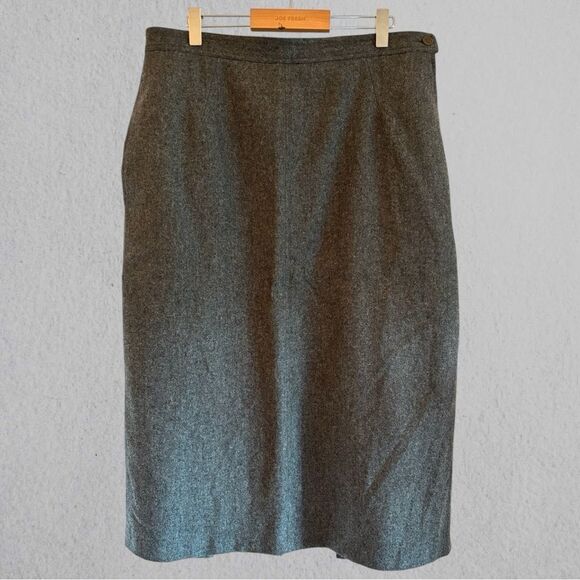 Vintage 80s Gucci wool skirt suit wool and leather - Picture 6 of 16